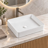 470mm Square Gloss White Above Counter Basin - 470x360x110mm