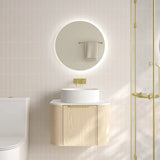 Elva 600mm Natural Oak Wall Hung Vanity - 600x455x390