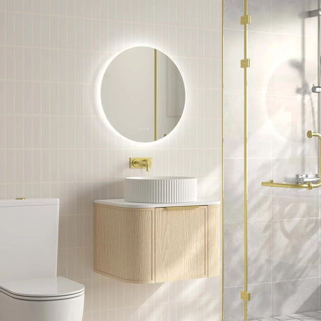 Elva 600mm Natural Oak Wall Hung Vanity - 600x455x390