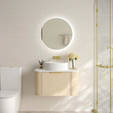 Elva 750mm Natural Oak Wall Hung Vanity - 750x455x390