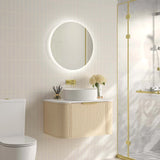 Elva 750mm Natural Oak Wall Hung Vanity - 750x455x390