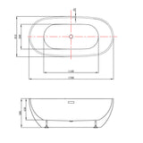 Egg Shape Gloss White Freestanding Bath - 1700mm – view 4