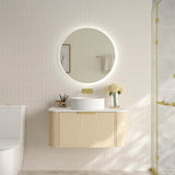 Elva 900mm Natural Oak Wall Hung Vanity - 900x455x390