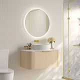 Elva 900mm Natural Oak Wall Hung Vanity - 900x455x390