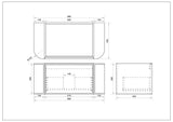 Elva 900mm Natural Oak Wall Hung Vanity - 900x455x390