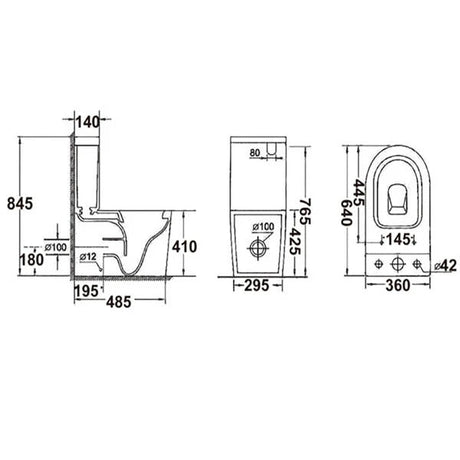 Eva Back To Wall Rimless Toilet Suite – Gloss White – view 4