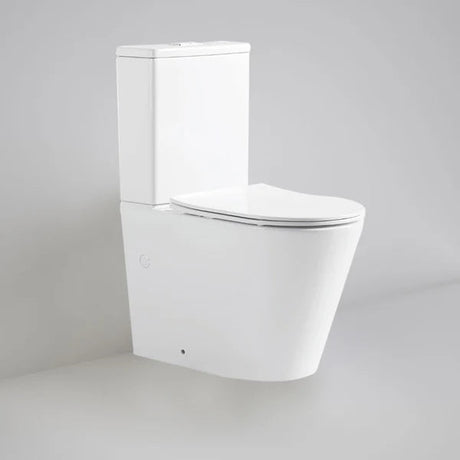 Eva Back To Wall Rimless Toilet Suite – Gloss White – detail view