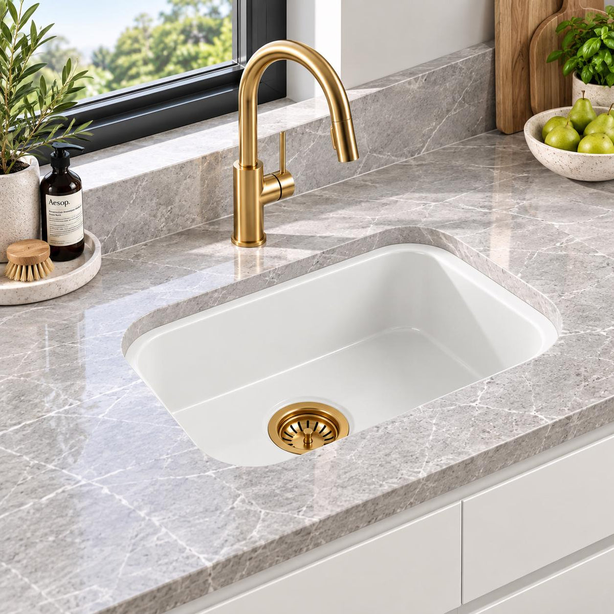 Fireclay Bar Sink Single Bowl Undermount - 383x483x203mm