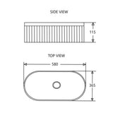 FL580 - 580x360x115mm Gloss White Above Countertop Basin – alternate view