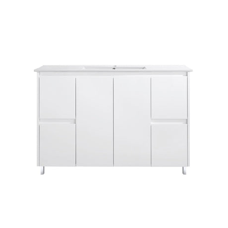 FP1200 - 1200x460x875mm High Gloss Polyurethane Vanity with Ceramic Basin