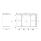FP1200-KB - 1200x460x880mm Kickboard MDF Vanity with Ceramic Basin – alternate view
