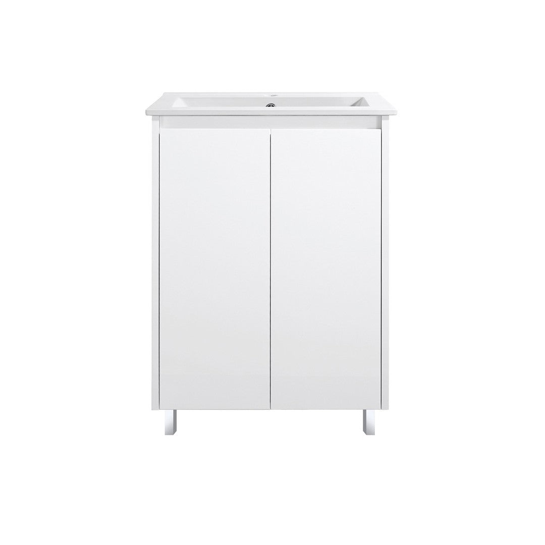 FP600 - 600x460x875mm High Gloss Polyurethane Vanity with Ceramic Basin