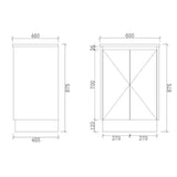 FP600-KB - 600x460x880mm Kickboard MDF Vanity with Ceramic Basin – alternate view