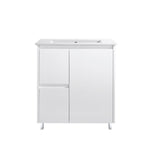 FP750L - 750x460x875mm High Gloss Polyurethane Vanity with Ceramic Basin