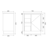 FP750L-KB - 750x460x880mm Kickboard MDF Vanity with Ceramic Basin – alternate view