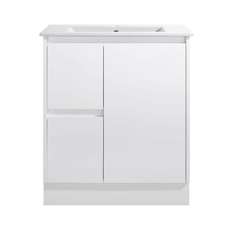 FP750L-KB - 750x460x880mm Kickboard MDF Vanity with Ceramic Basin