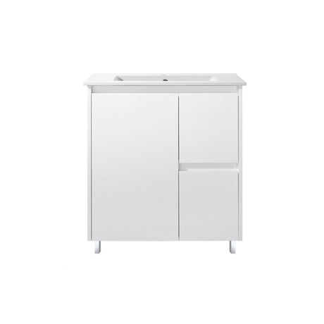 FP750R - 750x460x875mm High Gloss Polyurethane Vanity with Ceramic Basin
