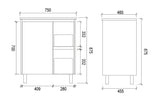 FP750R - 750x460x875mm High Gloss Polyurethane Vanity with Ceramic Basin – alternate view