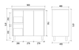 FP900L - 900x460x875mm High Gloss Polyurethane Vanity with Ceramic Basin – alternate view