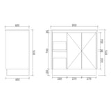 FP900L-KB - 900x460x880mm Kickboard MDF Vanity with Ceramic Basin – alternate view