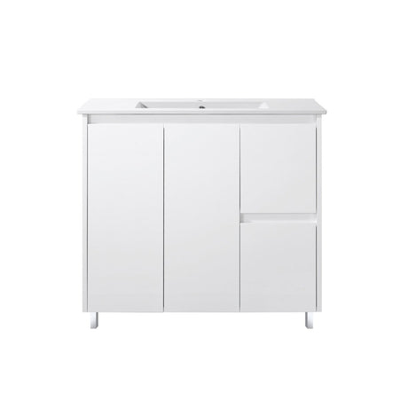 FP900R - 900x460x875mm High Gloss Polyurethane Vanity with Ceramic Basin