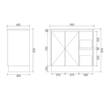 FP900R-KB - 900x460x880mm Kickboard MDF Vanity with Ceramic Basin – alternate view