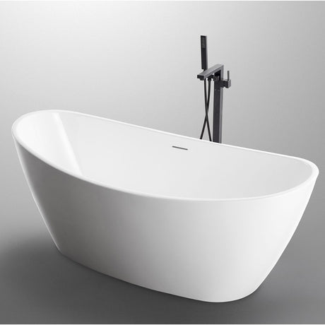 Frances Double High Back Gloss White Freestanding Bath - 1700mm – alternate view