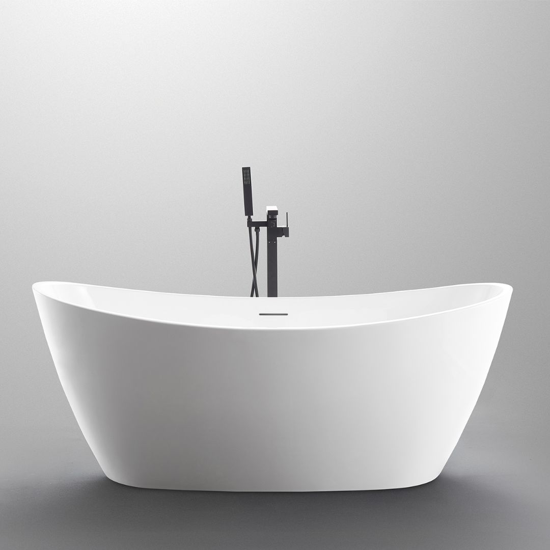 Frances Double High Back Gloss White Freestanding Bath - 1700mm