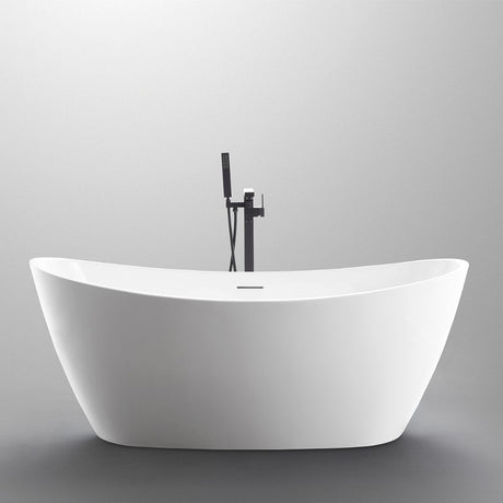 Frances Double High Back Gloss White Freestanding Bath - 1700mm