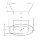 Frances Double High Back Gloss White Freestanding Bath - 1500mm – view 4