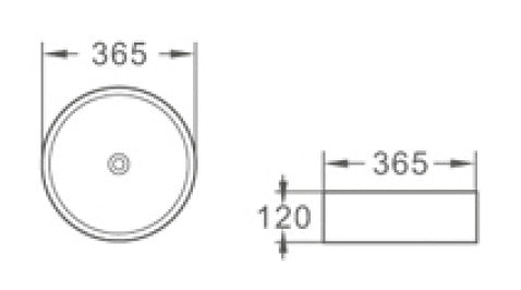 GB365 – 365x365x120mm Above Countertop Basin – alternate view