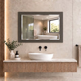 Rectangular Grey Glass Framed Mirror - 1200x800mm
