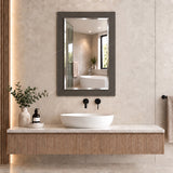 Rectangular Grey Glass Framed Mirror - 600x750mm