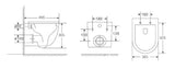 Geberit Sigma 8 Wall Hung Rimless Toilet Suite – Gloss White with Premium Stainless Steel Button – detail view