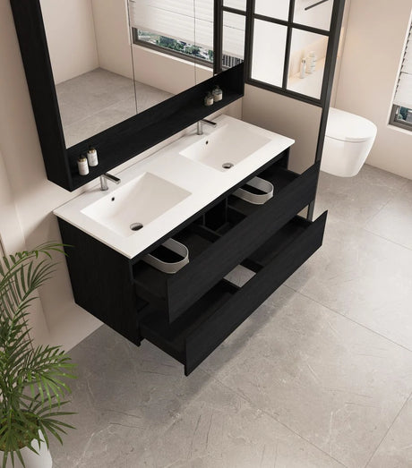 Hera 1200mm Vanity Wall Hung Double Bowl - 1200x450x560mm