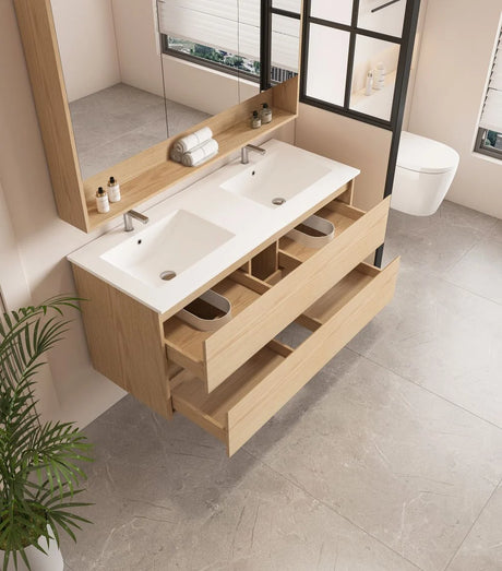 Hera 1200mm Vanity Wall Hung Double Bowl - 1200x450x560mm