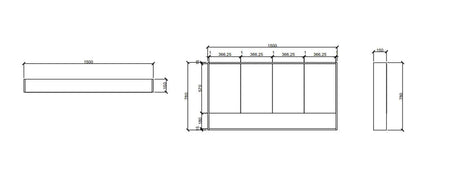 Hera 1500mm Shave Cabinet - 1500x780x150mm