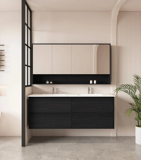 Hera 1500mm Vanity Wall Hung Double Bowl - 1500x450x560mm