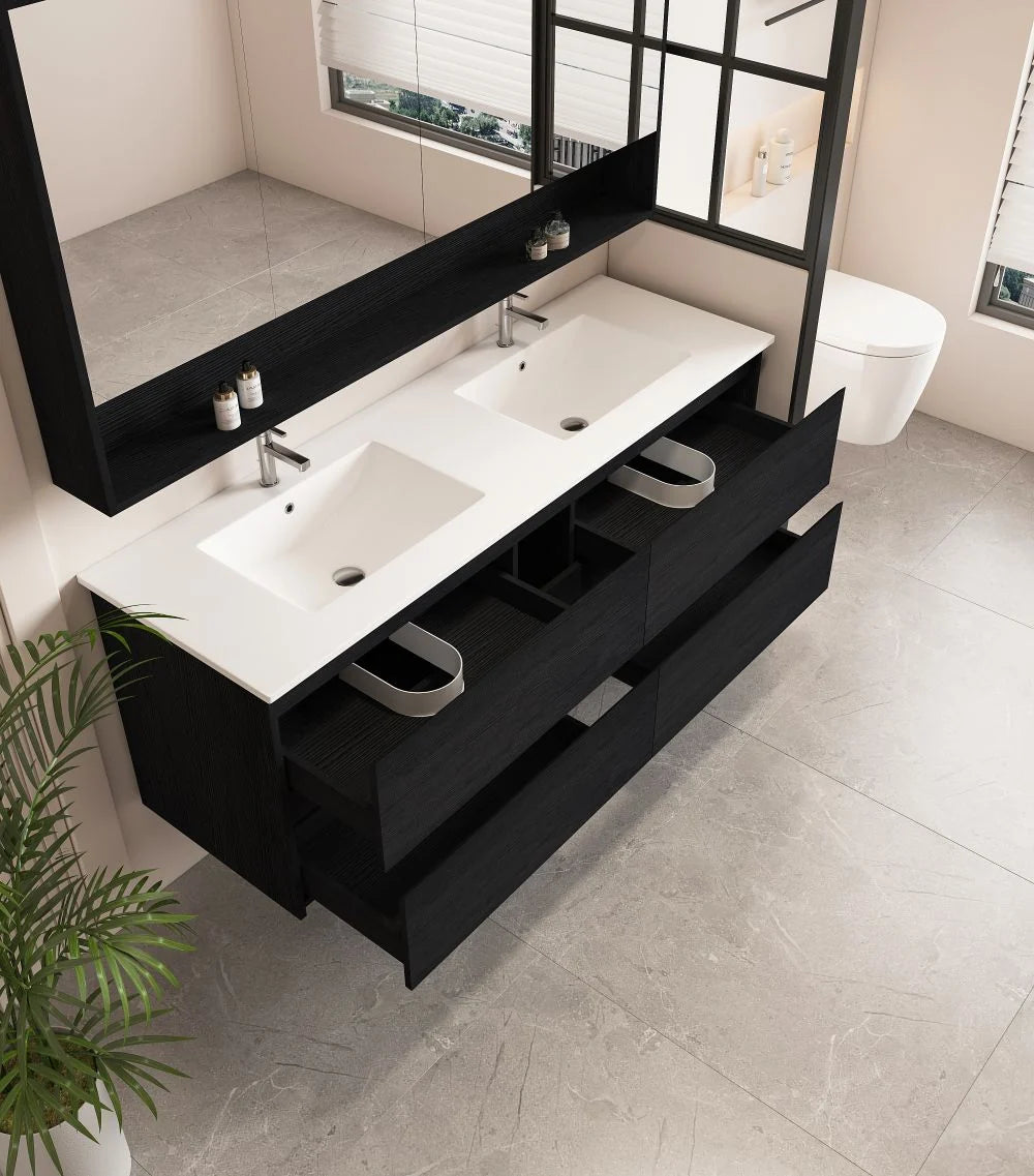 Hera 1500mm Vanity Wall Hung Single Bowl - 1500x450x560mm
