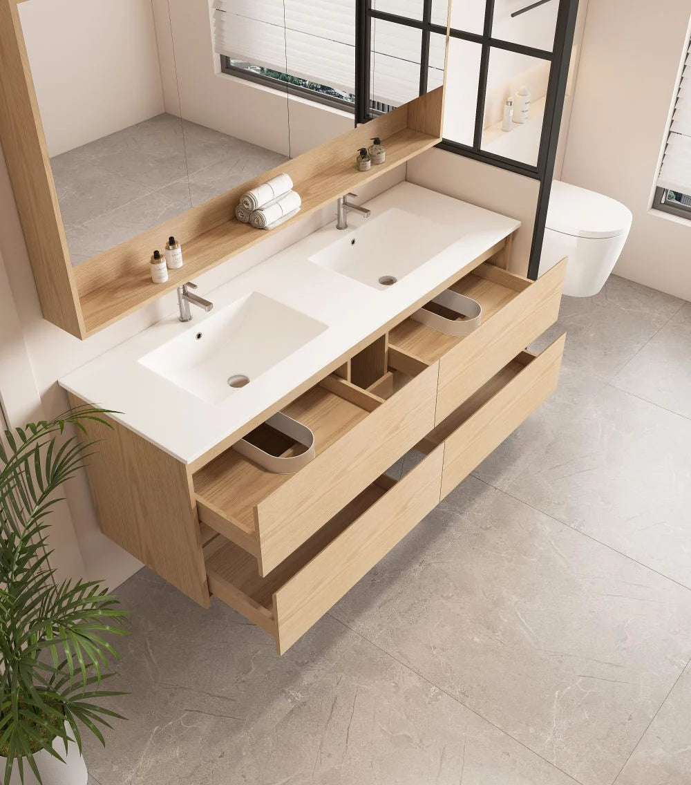 Hera 1500mm Vanity Wall Hung Single Bowl - 1500x450x560mm
