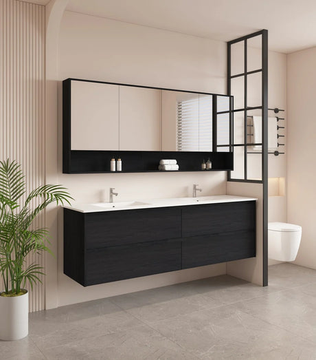 Hera 1800mm Vanity Wall Hung Double Bowl - 1800x450x560mm