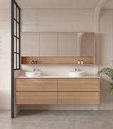 Hera 1800mm Vanity Wall Hung Double Bowl - 1800x450x560mm