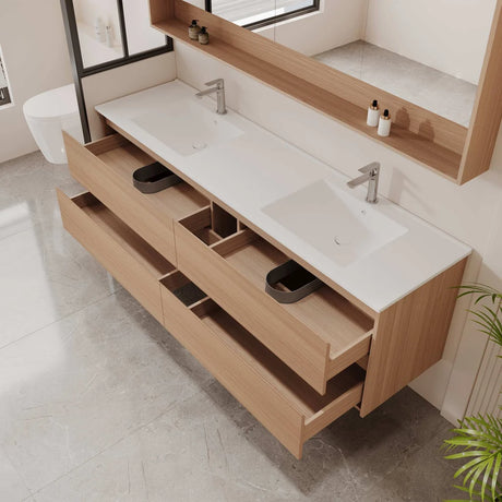 Hera 1800mm Vanity Wall Hung Double Bowl - 1800x450x560mm