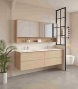 Hera 1800mm Vanity Wall Hung Double Bowl - 1800x450x560mm