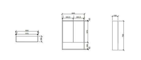 Hera 600mm Shave Cabinet - 600x780x150mm