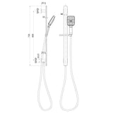 Seto Sliding Shower Rail with Integrated Water Inlet – detail view