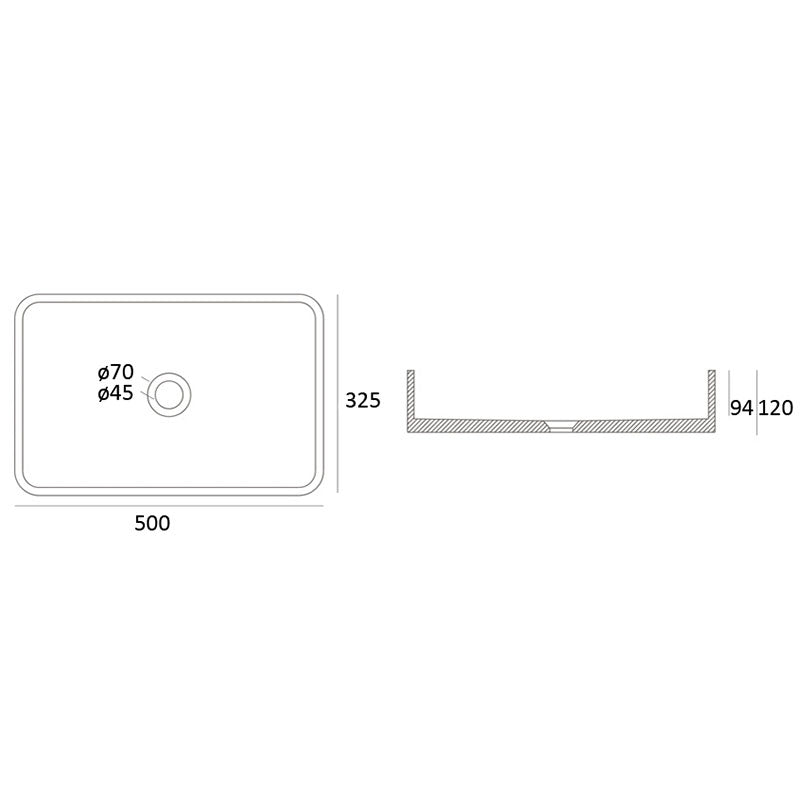 Zale Above Counter Grey 500mm – alternate view