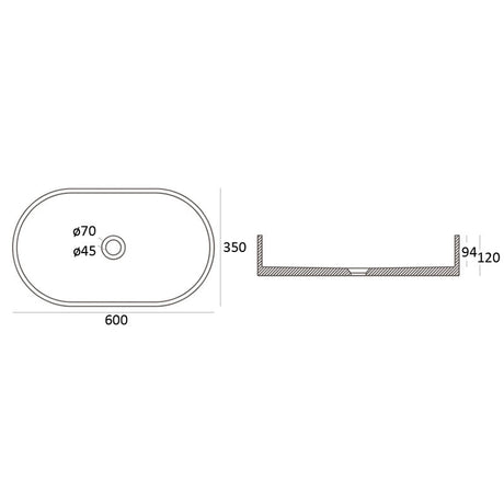 Zale Above Counter Grey 600mm – alternate view