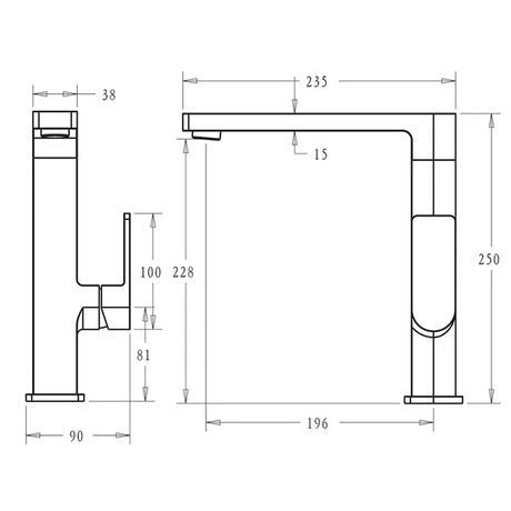 Flores Sink Mixer Lux – alternate view