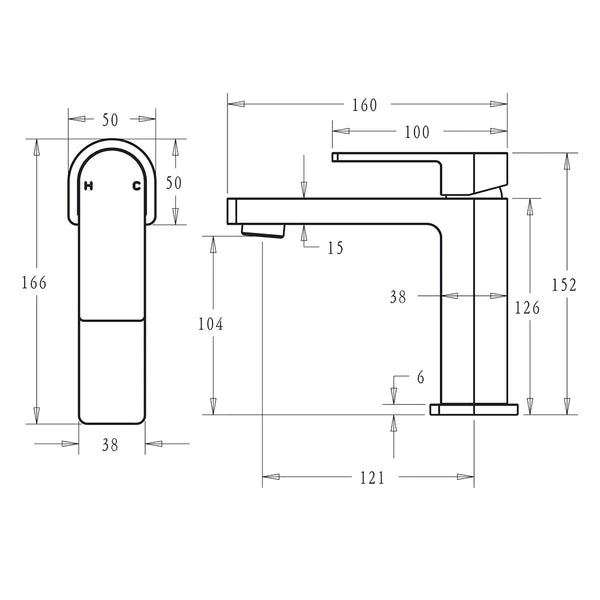 Flores Basin Mixer – alternate view
